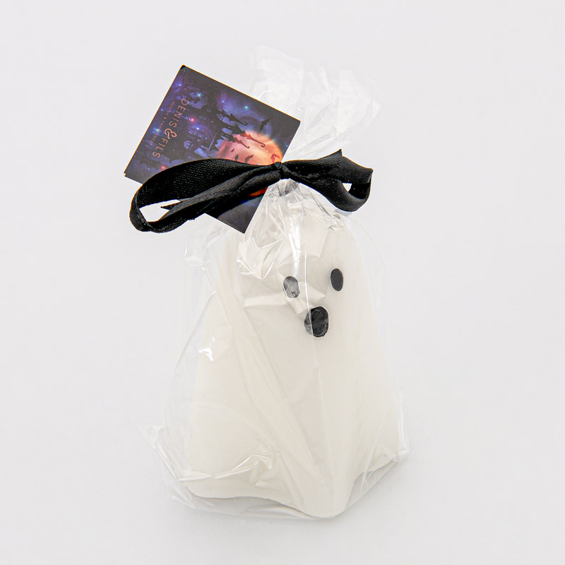 Bougie Parfumée Halloween En Forme De Fantôme - Cire De Soja - Fait Main - Longueur 19.5 Cm